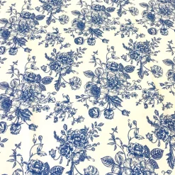 French Toile (Poly Print) Table Linen in Royal Blue