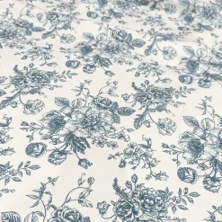 French Toile (Poly Print) Table Linen in Copen Perry