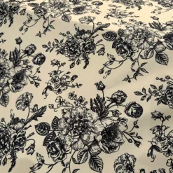 French Toile (Poly Print) Table Runner in Black / Taupe