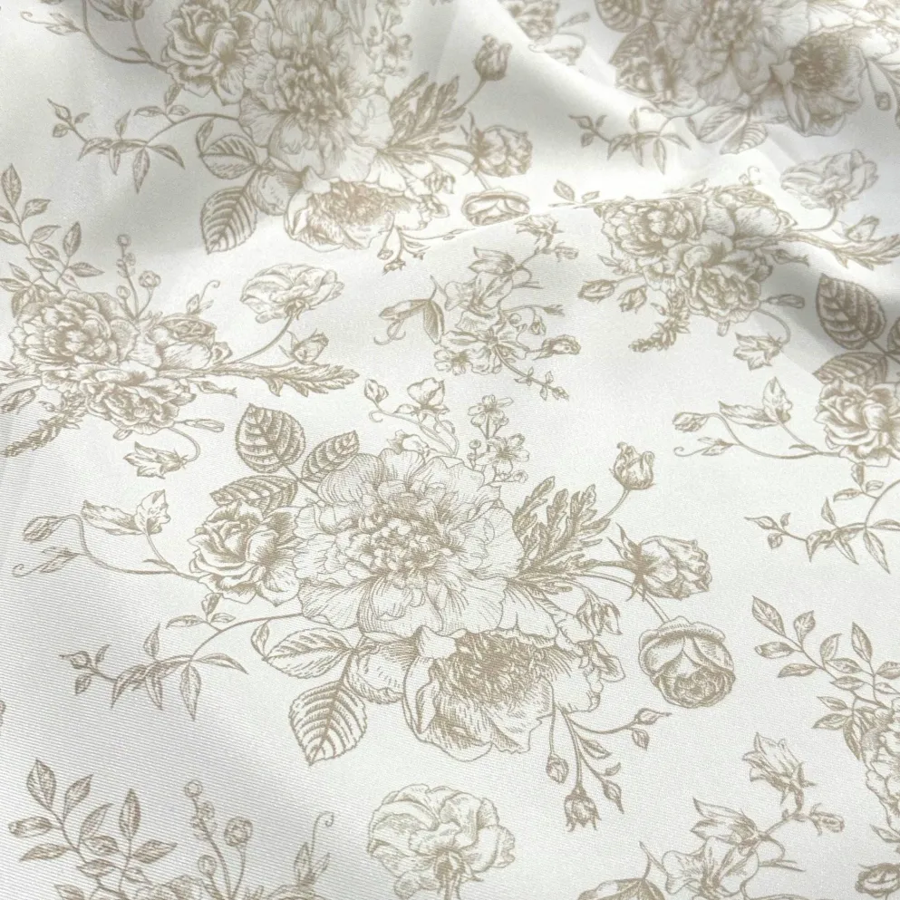 French Toile (Poly Print) Table Napkin in Taupe