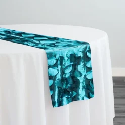 Funzie (Circle Hanging) Taffeta Table Runner in Teal