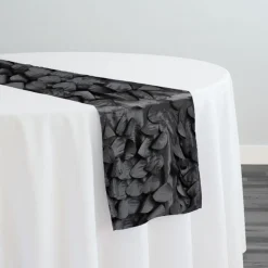 Funzie (Circle Hanging) Taffeta Table Runner in Black