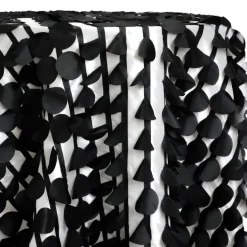 Funzie (Circle Hanging) Taffeta Table Linen in Black and White