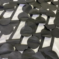 Funzie (Circle Hanging) Taffeta Table Linen in Black and White