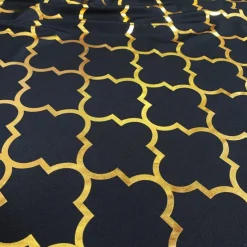 Gatsby (Metallic Print) Table Runner in Black and Gold