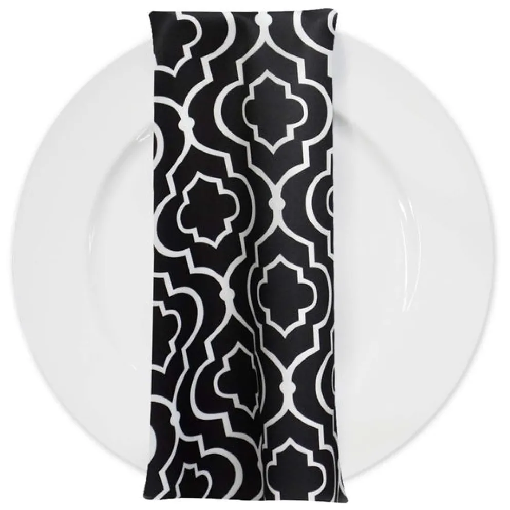 Gatsby Print (Lamour) Table Napkin in Black