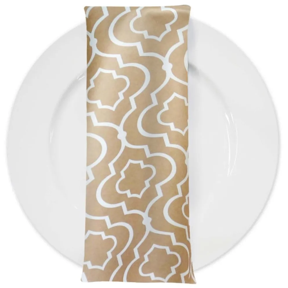 Gatsby Print (Lamour) Table Napkin in Khaki