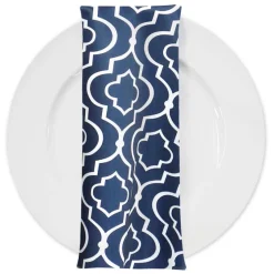 Gatsby Print (Lamour) Table Napkin in Navy