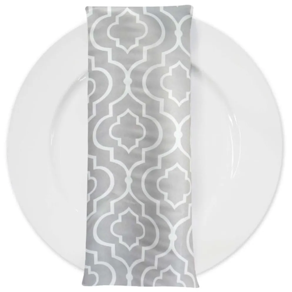 Gatsby Print (Lamour) Table Napkin in Silver