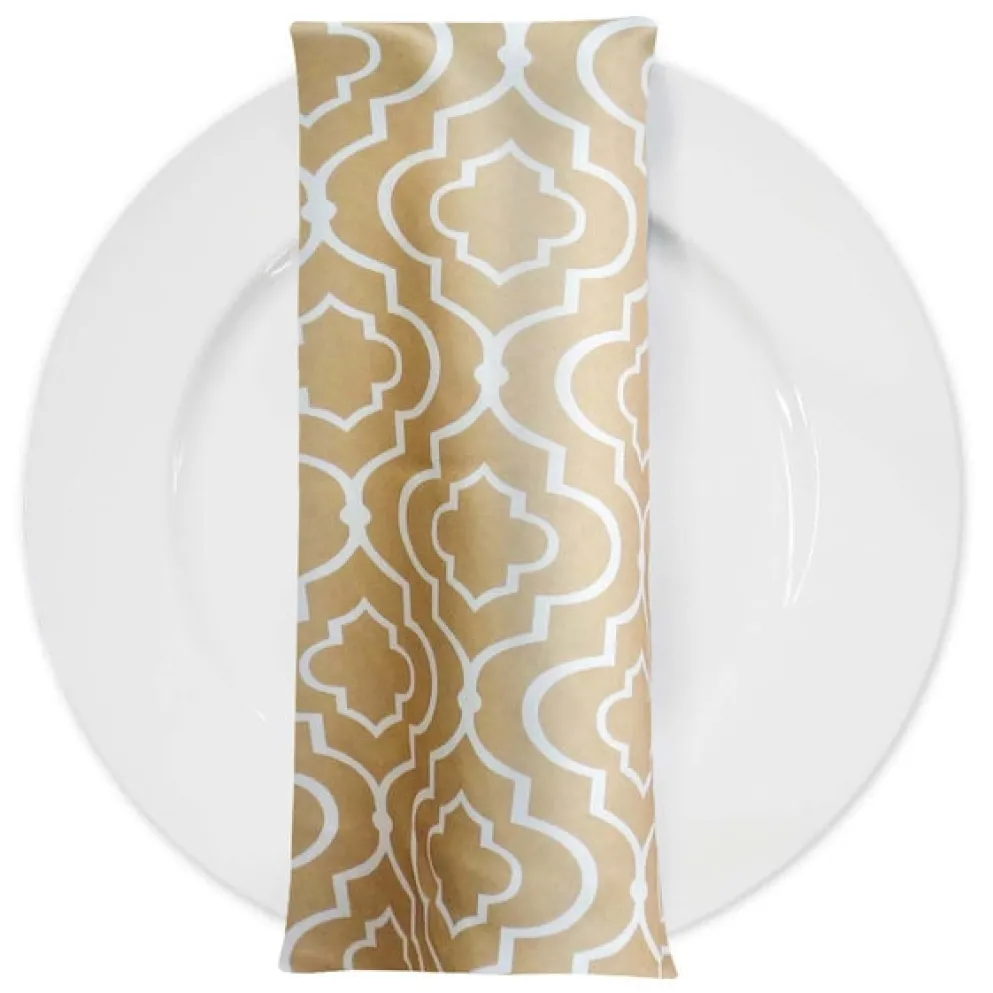 Gatsby Print (Lamour) Table Napkin in Taupe