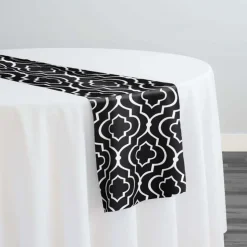 Gatsby Print (Lamour) Table Runner in Black