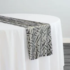 Gio Jacquard Table Runner in Grey