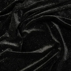 Glitter Velour Table Linen in Black