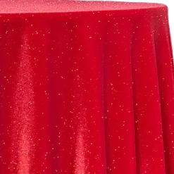 Glitter Velour Table Linen in Red