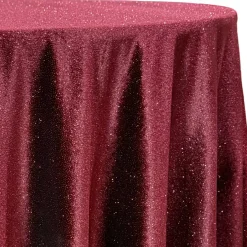 Glitter Velour Table Linen in Burgundy