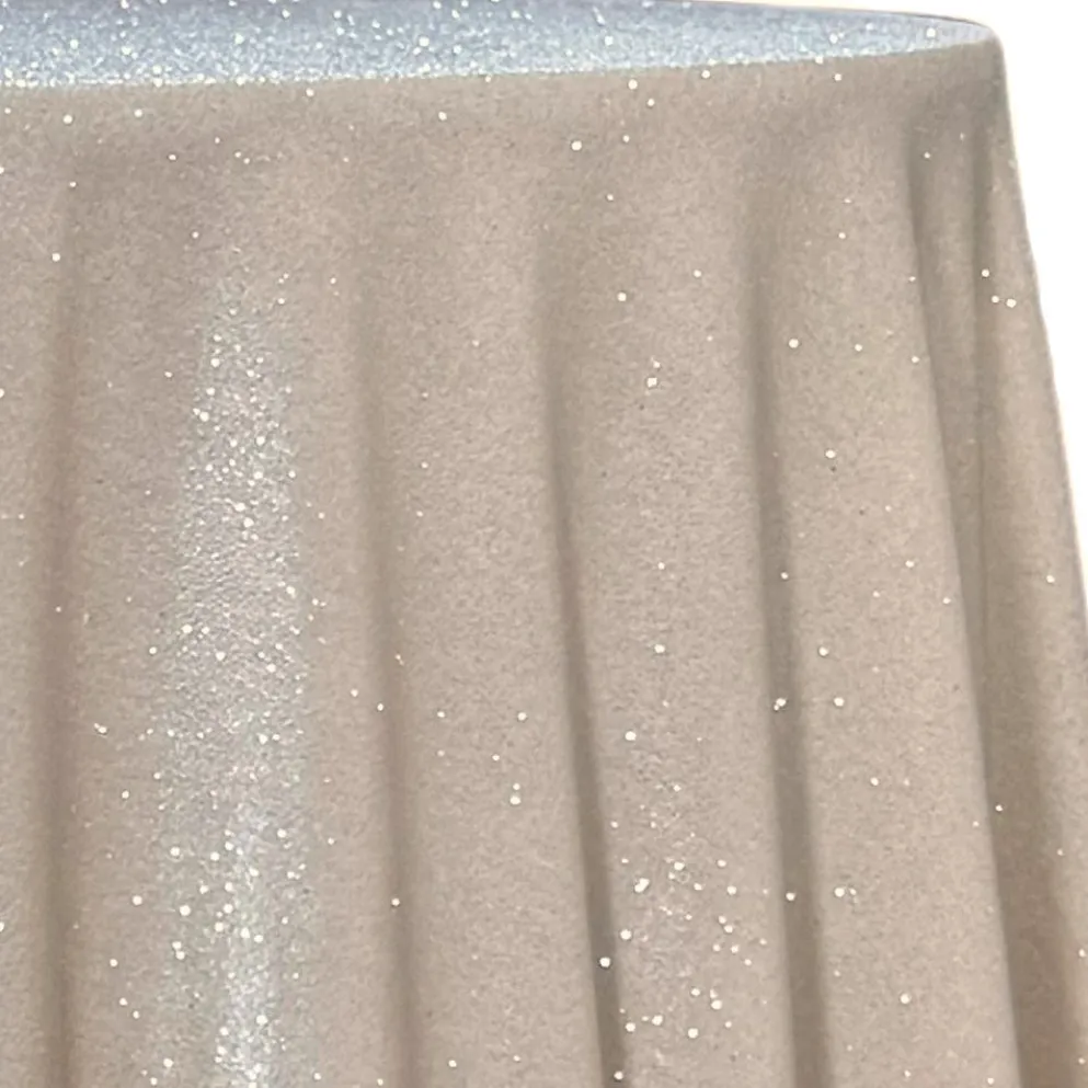 Glitter Velour Table Linen in Beige
