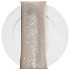 Glitter Velour Table Napkin in Beige