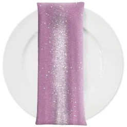 Glitter Velour Table Napkin in Dusty Pink
