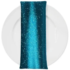 Glitter Velour Table Napkin in Jade