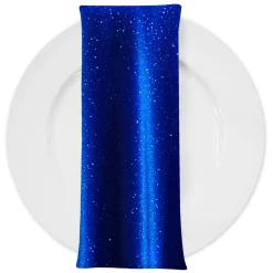 Glitter Velour Table Napkin in Royal