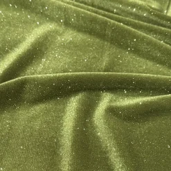 Glitter Velour Table Napkin in Olive