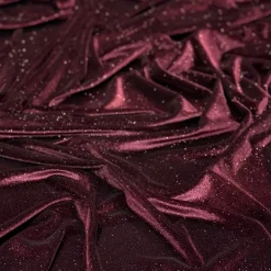 Glitter Velour Table Runner in Burgundy