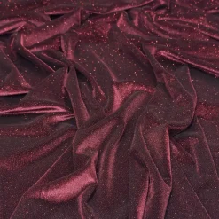 Glitter Velour Table Runner in Burgundy