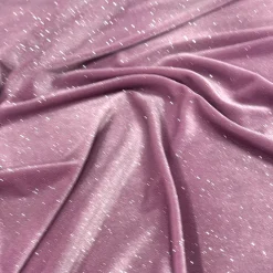 Glitter Velour Table Runner in Dusty Pink
