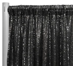 Glitz Sequins Drapery Panel in Black