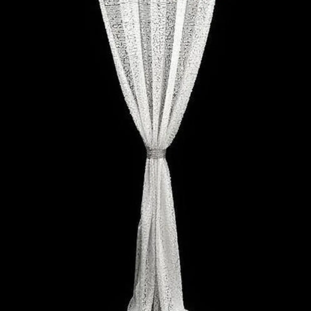 Glitz Sequins Drapery Panel in Silver