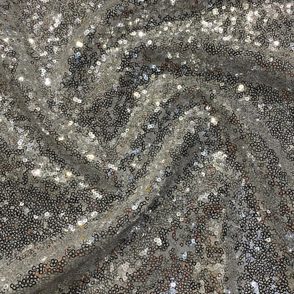 Glitz Sequins Drapery Panel in Silver