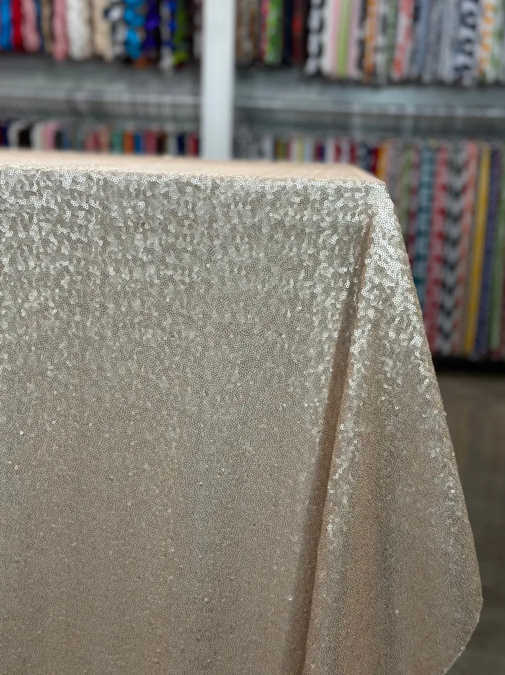 Glitz Sequins Table Linen in Blush Matte