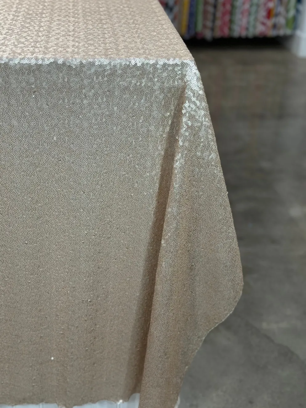Glitz Sequins Table Linen in Blush Matte