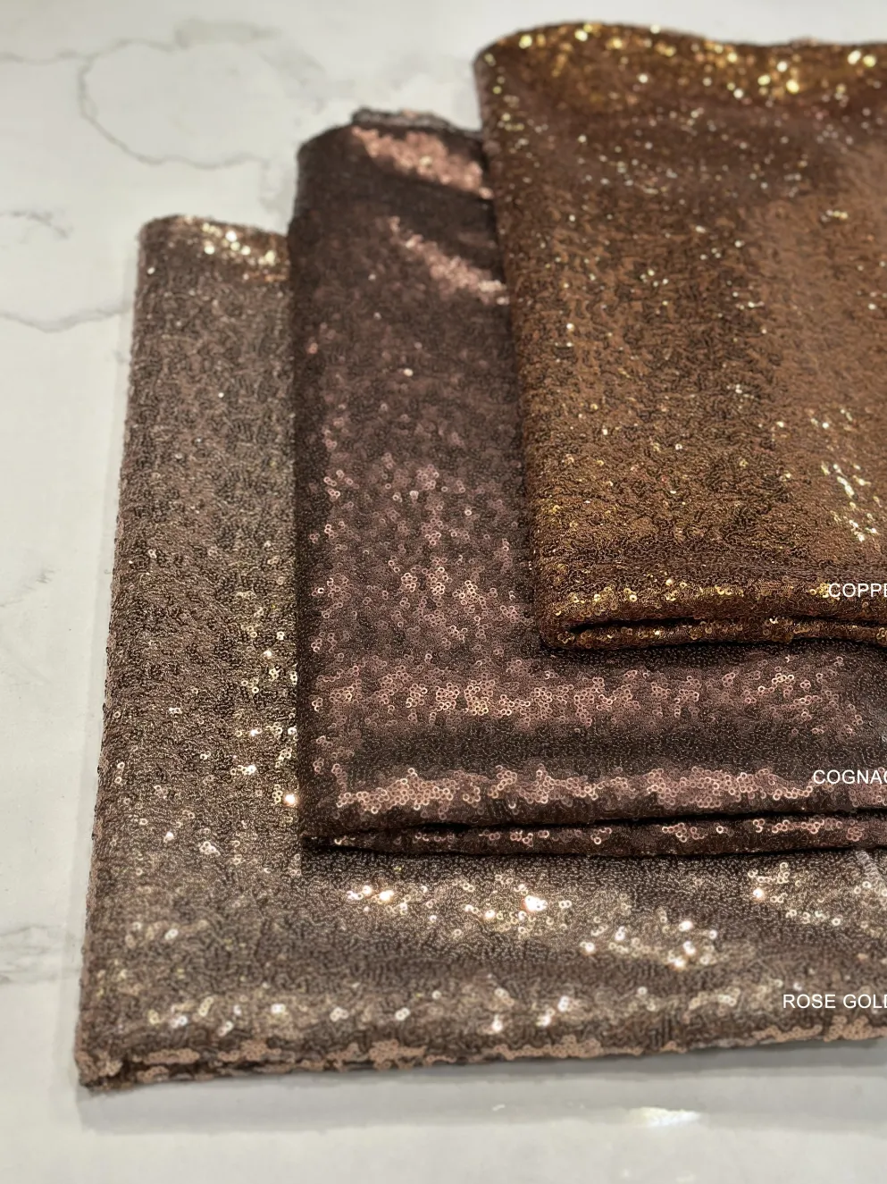 Glitz Sequins Table Linen in Dusty Rose