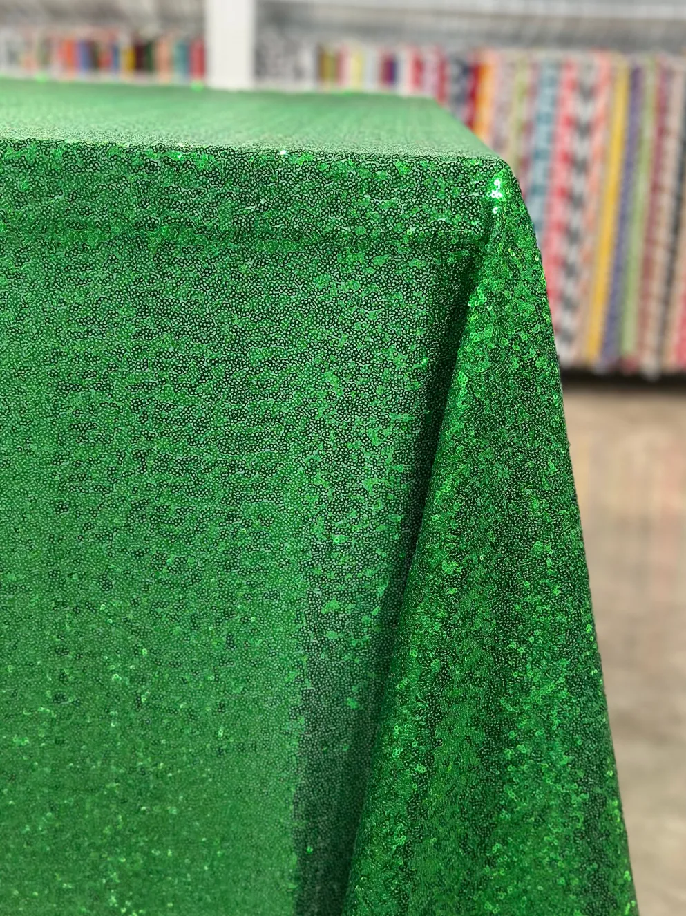 Glitz Sequins Table Linen in Emerald