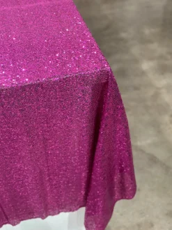 Glitz Sequins Table Linen in Fuchsia