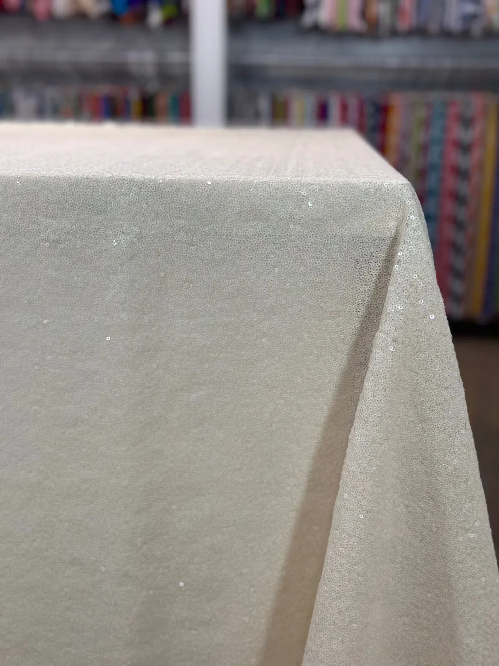 Glitz Sequins Table Linen in Ivory