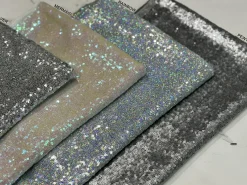 Glitz Sequins Table Linen in Pewter