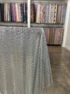 Glitz Sequins Table Linen in Silver