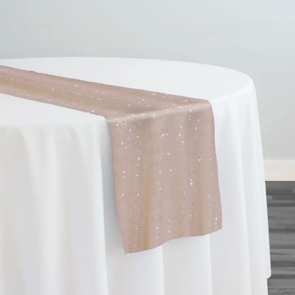 Glitz Sequins Table Runner in Blush Transparent