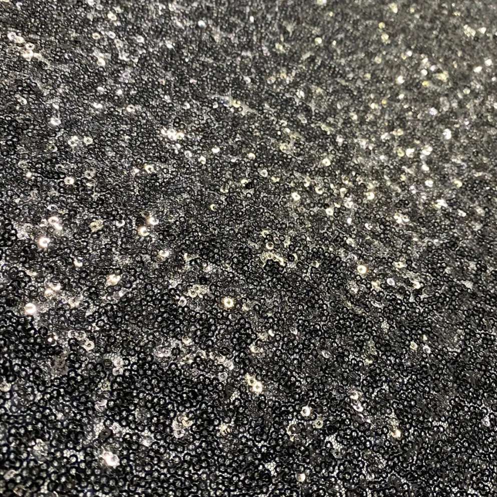 Glitz Sequins (w/ Poly Lining) Table Napkin in Black
