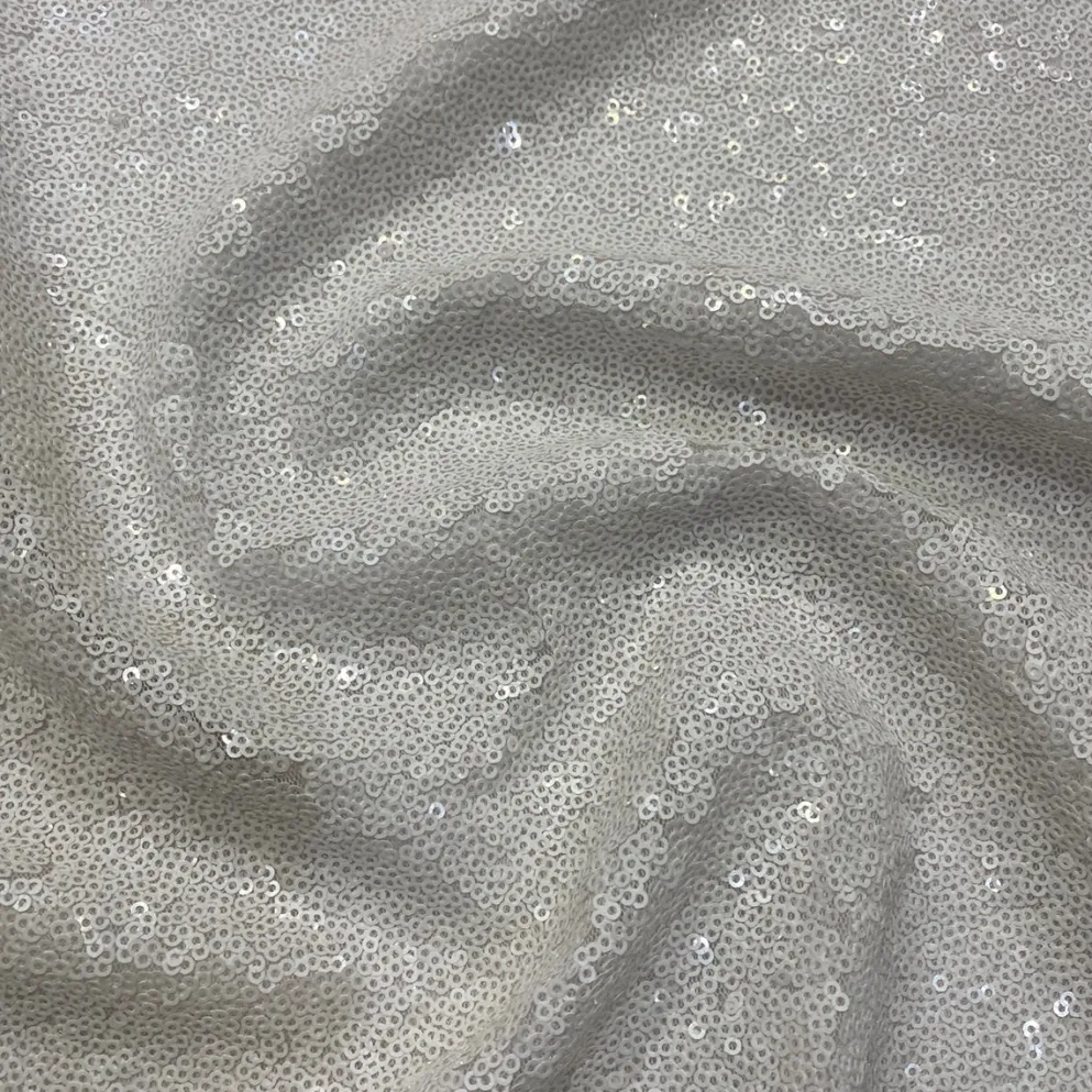 Glitz Sequins (w/ Poly Lining) Table Napkin in White