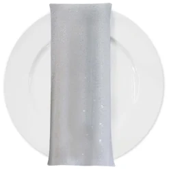 Glitz Sequins (w/ Poly Lining) Table Napkin in White
