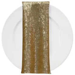 Glitz Sequins (w/ Poly Lining) Table Napkin in Antique Gold