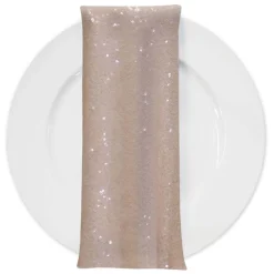 Glitz Sequins (w/ Poly Lining) Table Napkin in Blush Transparent