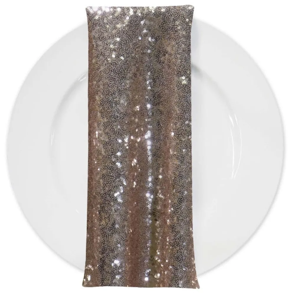 Glitz Sequins (w/ Poly Lining) Table Napkin in Dusty Rose