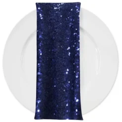 Glitz Sequins (w/ Poly Lining) Table Napkin in Navy