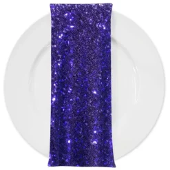 Glitz Sequins (w/ Poly Lining) Table Napkin in Purple