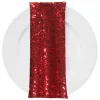 Glitz Sequins (w/ Poly Lining) Table Napkin in Red