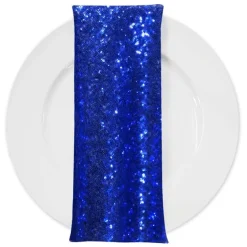 Glitz Sequins (w/ Poly Lining) Table Napkin in Royal